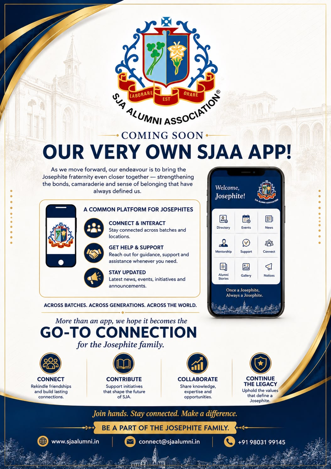 SJAA App preview on mobile phone